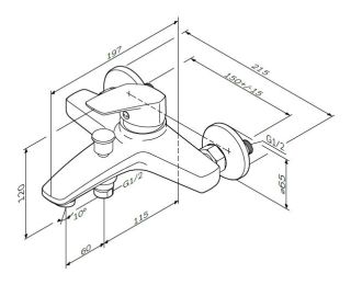 Смеситель Am.pm Gem F9010000 для ванны